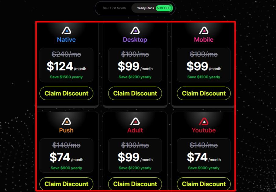 AdPlexity Black-Friday Pricing